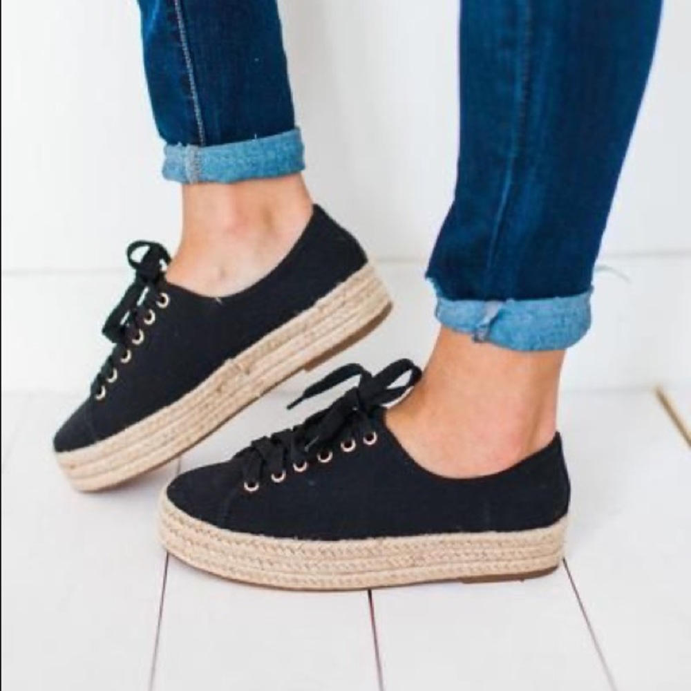 Vans Black Espadrille Sneakers Size 9